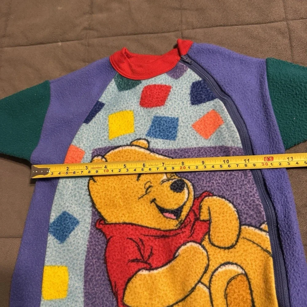 Vintage Winnie the Pooh Toddler Sz 2 Fleece One Piece Pajamas Read‎ Desc.